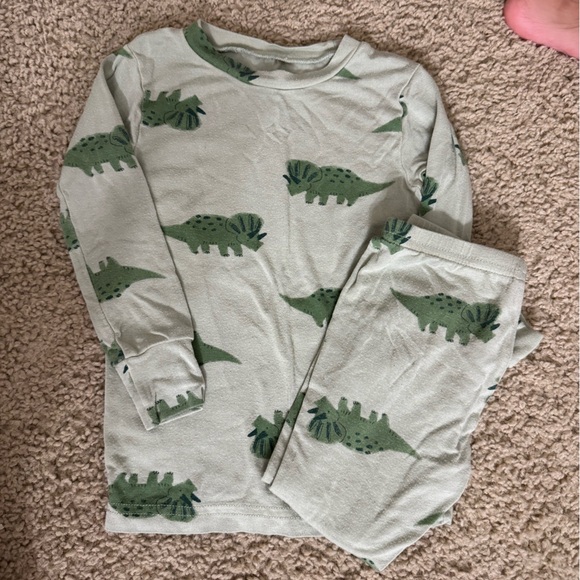 Carter's Green Dinosaur PJ set - Picture 2 of 3